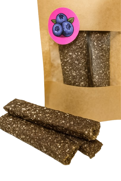 Suņu gardumi ar mellenēm