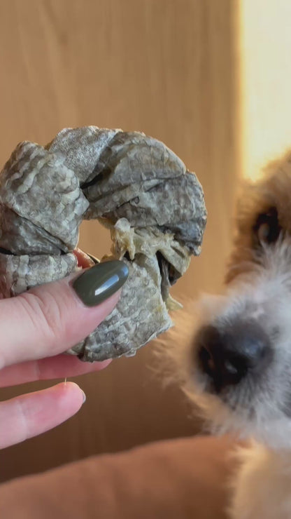 Gardumi suņiem - mencu  stienīši ar smiltsērkšķi, 80g